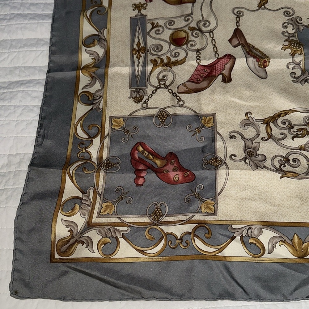 Bally-Silk shoes Print Women Scarf hand rolled hem
34" x 34" - Picture 3 of 4